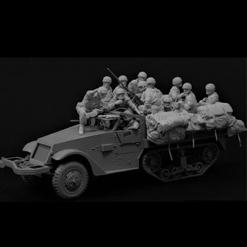 Smole vojak 1/35 sodobne Padalcev Set (12 vojakov ) s Hrambo Model Unassambled Unpainted Slika Stavba Kit