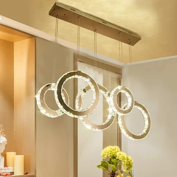 Sodobni luksuzni crystal ring lestenec doma dekoracijo LED svetloba dnevna soba lestenec, jedilnica lestenec razsvetljave v zaprtih prostorih