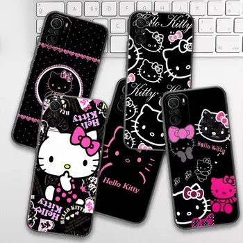 Srčkan Hello Kitty Roza Mačka Poco F5 Funda Za Xiaomi Poco X3 NFC X4 X5 Pro 5G M3 M4 M5S F3 F4 F5 Pro C51 C55 Telefon Primeru Hrbtni Pokrovček