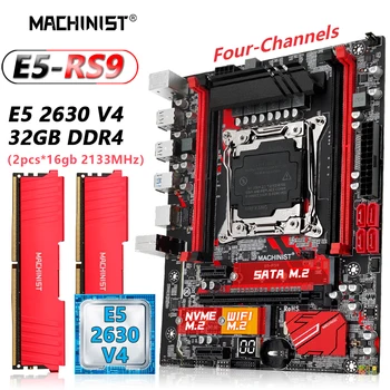 STROJNIK X99 RS9 Motherboard Combo Kit Komplet LGA 2011-3 Xeon E5 2630 V4 Procesor CPU DDR4 32GB RAM Pomnilnika NVME M. 2 Štiri-kanalni