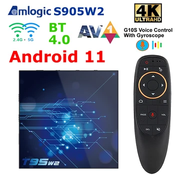T95W2 Smart TV Box Amlogic S905W2 Quad-core, 4GB 32GB 64GB 4K HDR10+ Android 11.0 Set Top Box AV1 BT4.0 5G Dvojno WiFi Media Player