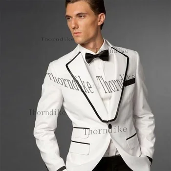 Thorndike 2022 Po Meri Moške Obleke Zarezo River Priložnostne Obleko Moški 2 Kosov Set Formalno Jopič Hlače Kostum Za Poroko