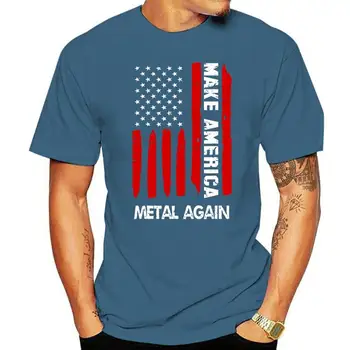 Tja 4. julija Darilo Smešno Obleko, Make America Kovinski Znova T-Shirt Preppy Stil Tees Bombaža Moške Top Majice Preprost Stil