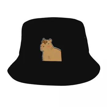 Trendy Capybara Z Metulj Vedro Klobuk Za Ženske, Moške Zložljive Kawaii Capybara Bob Klobuk Plaži Hatwear
