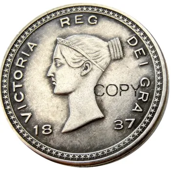 (UF35)v Veliki Britaniji Victoria srebrno Vzorec Krono 1837 Silver Plated Pismo Rob Kopija Kovanca