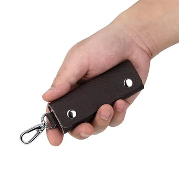 Usnje Ključa Imetnika Unisex Key Ring Organizator Dodatki, Ročno Priročen Prenosni Preprost Barva Ključa Imetnika