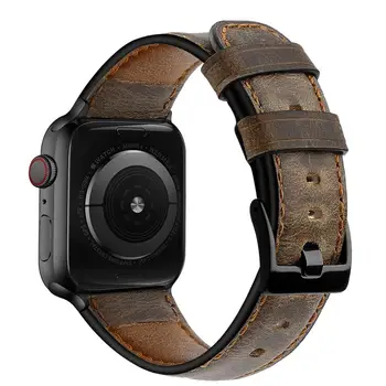 Usnjeni trak Za Apple watch band 44 mm 40 mm 42mm 38 mm Retro Krava watchband za iWatch zapestnica Apple watch serie 5 4 3 se 6 7