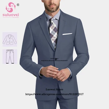 (Velikost Po Meri Barve) Klasične Poslovne Obleke, Za Moške Fit 2 Kos Hlače Nabor Formalnih Ženina Poročna Večerja Tuxedos Terno Masculino
