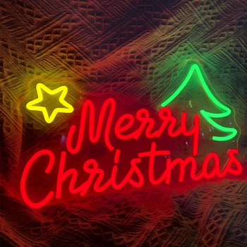 Vesel Božič Neon Znak Božič LED Prijavite Svetlobe z Akril Odbor Umetnosti Stenske Dekorativne Noč lightbar Stranka Otroci Božič