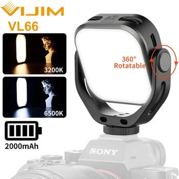 VIJIM VL66 3200k-6500k Vlog Fill Light 360° Vrtljiv LED Video Luč Podaljša Hladno Čevelj vgrajeni 2000mAh Baterija s Svetlobo Stojalo