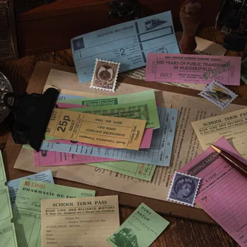 Vintage Bill Vozovnice Napiše Material, Papir Pack Scrapbooking Junk Journaling Projekta DIY Retro Vozovnice za Potovanje v Ozadju Papirja