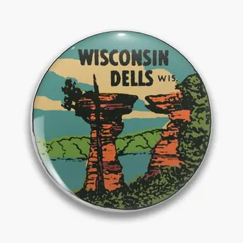 Vintage Wisconsin Dells Nalepko Mehko Gumb Pin Nakit Srčkan River Pin Ustvarjalne Smešno Ženske Kovinski Darilo Dekor Značko Ljubimec Risanka