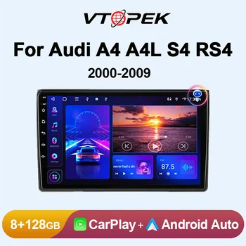 Vtopek 2 Din Android 12 avtoradia Za Audi A4 A4L S4 RS4 2000 - 2009 Multimedijski Predvajalnik, 4G Carplay Vodja Enote GPS Stereo Autoradio
