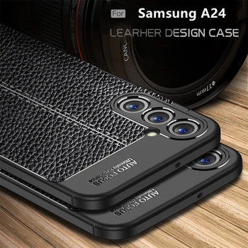 Za Samsung A24 Primeru Pokrovček Samsung Galaxy A24 Capas Telefon Odbijača Nazaj Shockproof TPU Mehko Usnje Za Fundas Samsung 24 A24