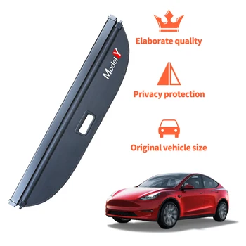 Za Tesla Model Y 2019-2023 Zadaj Prtljažnik Za Tovor, Pokrov Prtljage Prevoznik Zložljive Particijo Za Shranjevanje Ščit Avto Notranja Oprema