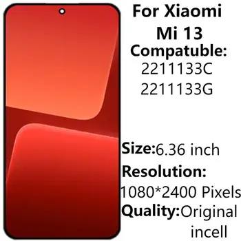 Za Xiaomi Mi 13 LCD Zaslon Z Okvirjem 6.36