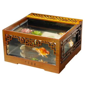 Zlata ribica Ekološko Fish Tank Namizje Mala Želva s Filter za Akvarij