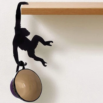 Šimpanz Kljuke Čarobno Opica Banana Bilance Kljuke Železa Keychain Nosilec Stenski Obešalnik Rack